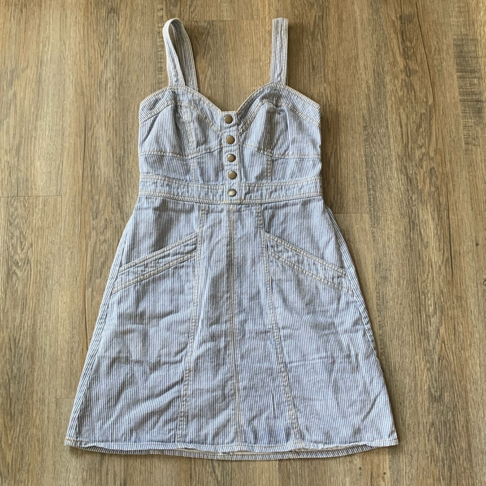 Striped jean dress by